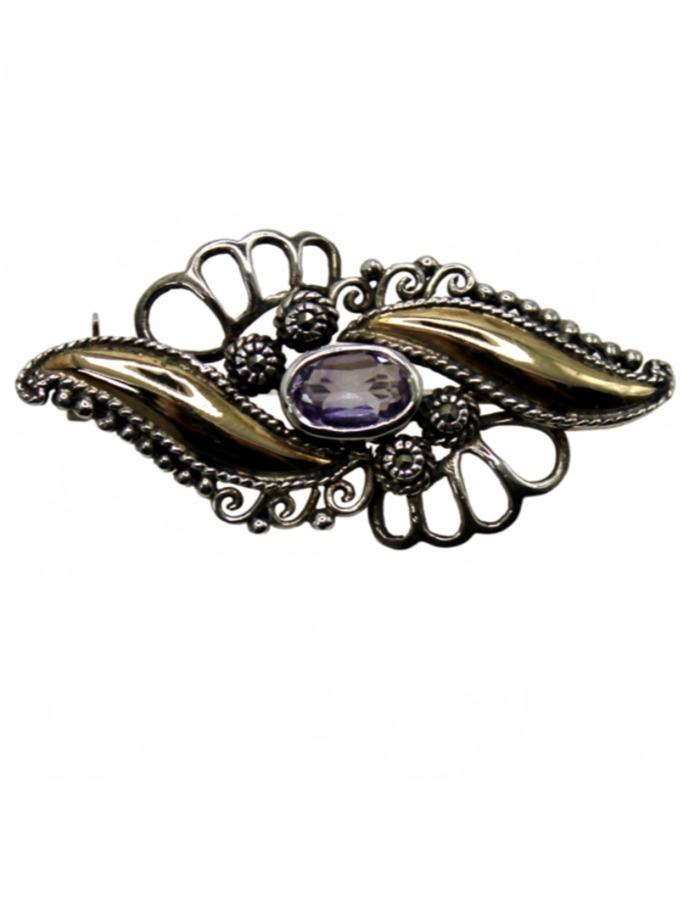Dainty Sterling Brooch/Pin Lavender Gemstone